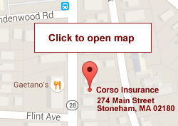 Click for Map to Corso Insurance Agency in Stoneham MA